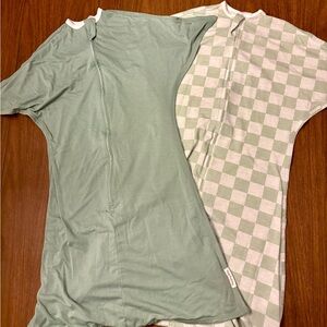 Sleeping Baby Zipadee Zip Kids Green and Checkered Sleep Sacks - Set of 2